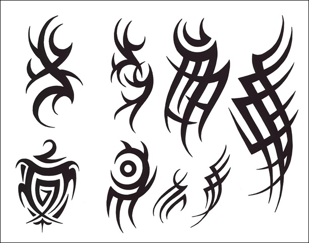 tribal artwork. Tribal lines are usually thick